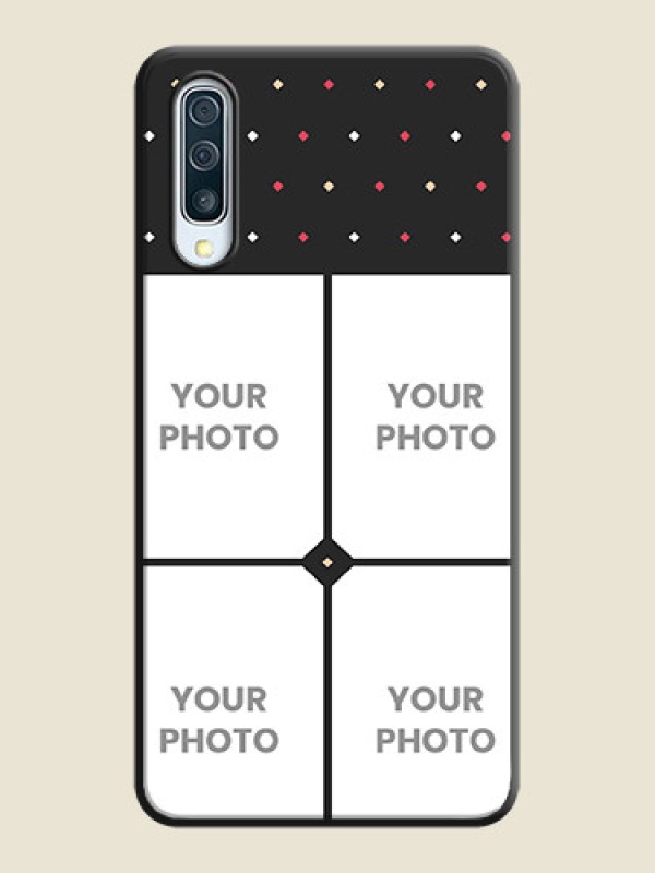 Custom Multicolor Dotted Pattern with 4 Image Holder on Space Black Custom Soft Matte Phone Cases - Galaxy A30S - alternate view