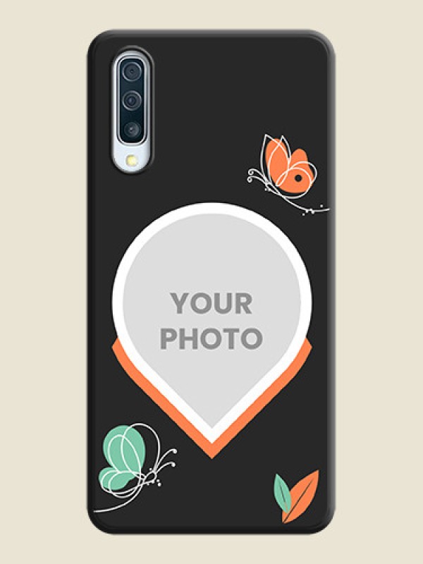 Custom Upload Pic With Simple Butterly Design On Space Black Personalized Soft Matte Phone Covers -Samsung Galaxy A30S - alternate view
