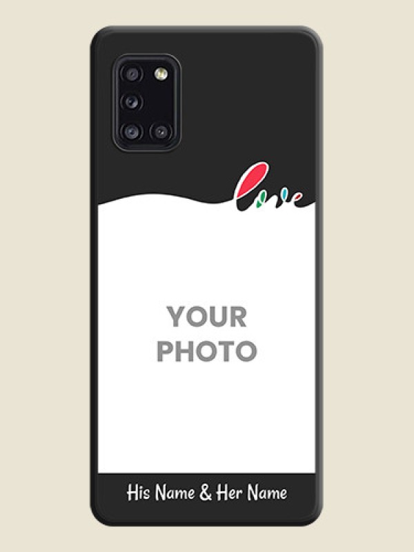 Custom Fall in Love Pattern with Picture on Photo on Space Black Soft Matte Mobile Case - Galaxy A31 - alternate view