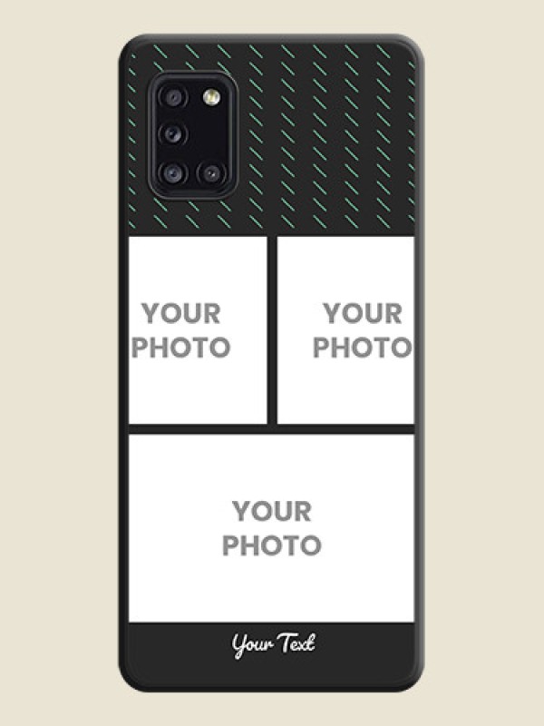 Custom Cross Dotted Pattern with 2 Image Holder  on Personalised Space Black Soft Matte Cases - Galaxy A31 - alternate view