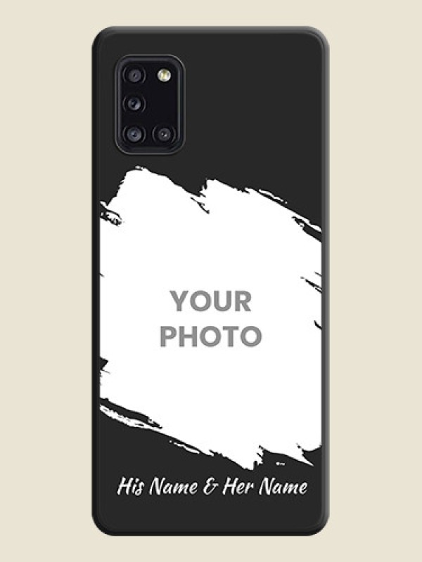 Custom Grunge Brush Strokes on Photo on Space Black Soft Matte Back Cover - Galaxy A31 - alternate view