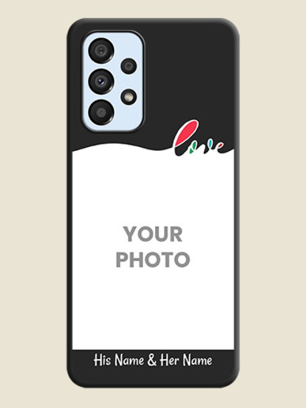 Custom Fall in Love Pattern with Picture on Photo on Space Black Soft Matte Mobile Case - Galaxy A33 5G - alternate view