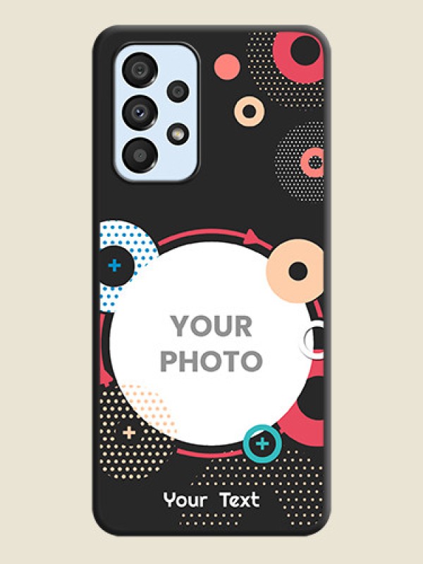 Custom Multicoloured Round Image on Personalised Space Black Soft Matte Cases - Galaxy A33 5G - alternate view