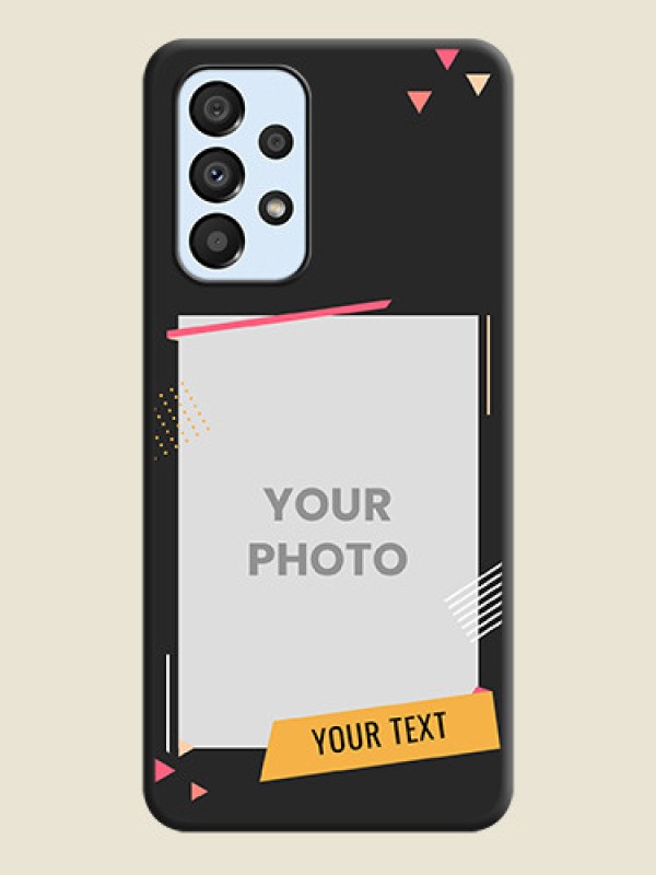Custom Photo Frame with Triangle Small Dots on Photo on Space Black Soft Matte Back Cover - Galaxy A33 5G - alternate view
