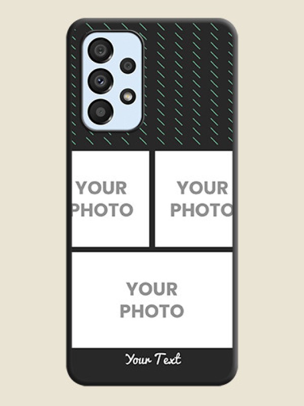 Custom Cross Dotted Pattern with 2 Image Holder  on Personalised Space Black Soft Matte Cases - Galaxy A33 5G - alternate view