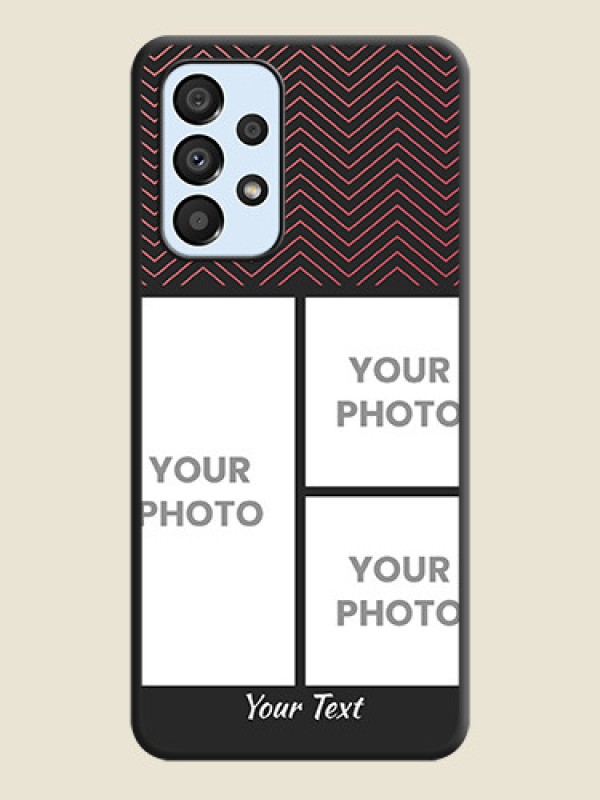 Custom Wave Pattern with 3 Image Holder on Space Black Custom Soft Matte Back Cover - Galaxy A33 5G - alternate view