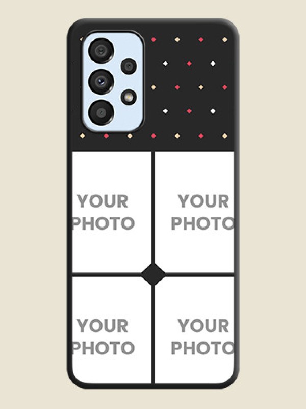 Custom Multicolor Dotted Pattern with 4 Image Holder on Space Black Custom Soft Matte Phone Cases - Galaxy A33 5G - alternate view