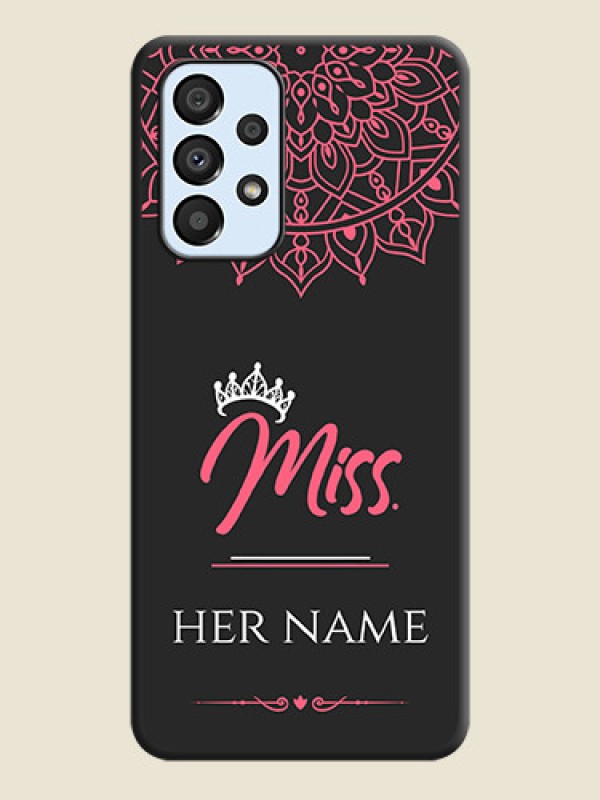 Custom Mrs Name with Floral Design on Space Black Personalized Soft Matte Phone Covers - Galaxy A33 5G - alternate view