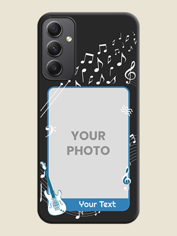Custom Musical Theme Design with Text on Photo on Space Black Soft Matte Mobile Case - Galaxy A34 5G - alternate view