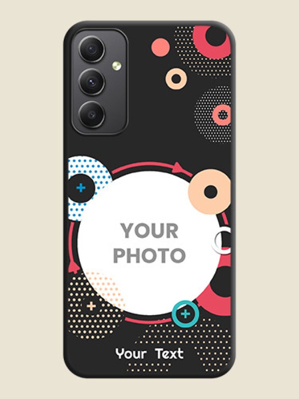 Custom Multicoloured Round Image on Personalised Space Black Soft Matte Cases - Galaxy A34 5G - alternate view