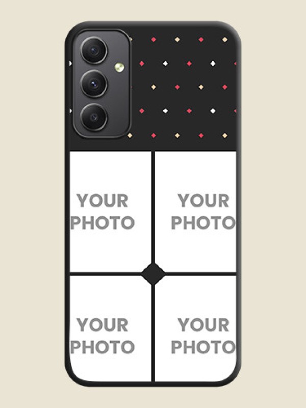 Custom Multicolor Dotted Pattern with 4 Image Holder on Space Black Custom Soft Matte Phone Cases - Galaxy A34 5G - alternate view