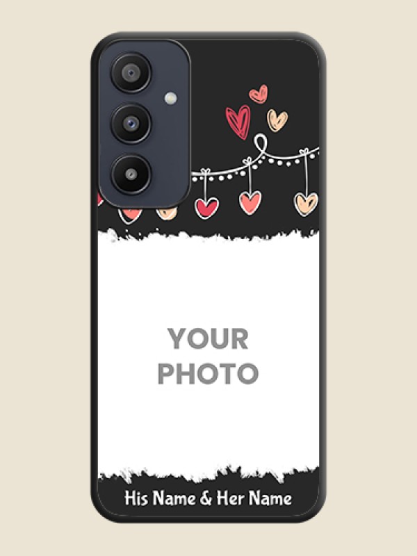 Custom Pink Love Hangings with Name on Space Black Custom Soft Matte Phone Cases - Galaxy A35 5G - alternate view