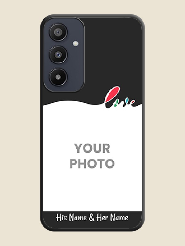 Custom Fall in Love Pattern with Picture - Photo on Space Black Soft Matte Mobile Case - Galaxy A35 5G - alternate view