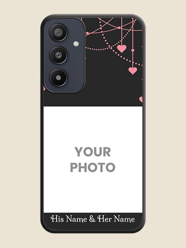 Custom Pink Love Hangings with Text on Space Black Custom Soft Matte Back Cover - Galaxy A35 5G - alternate view