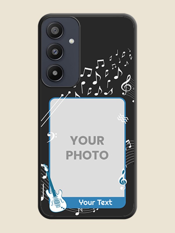 Custom Musical Theme Design with Text - Photo on Space Black Soft Matte Mobile Case - Galaxy A35 5G - alternate view
