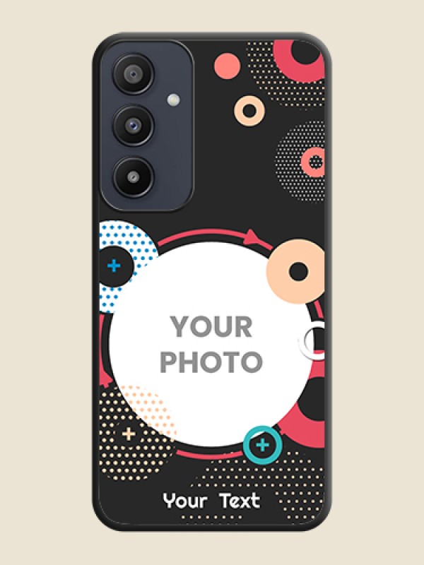 Custom Multicoloured Round Image on Personalised Space Black Soft Matte Cases - Galaxy A35 5G - alternate view
