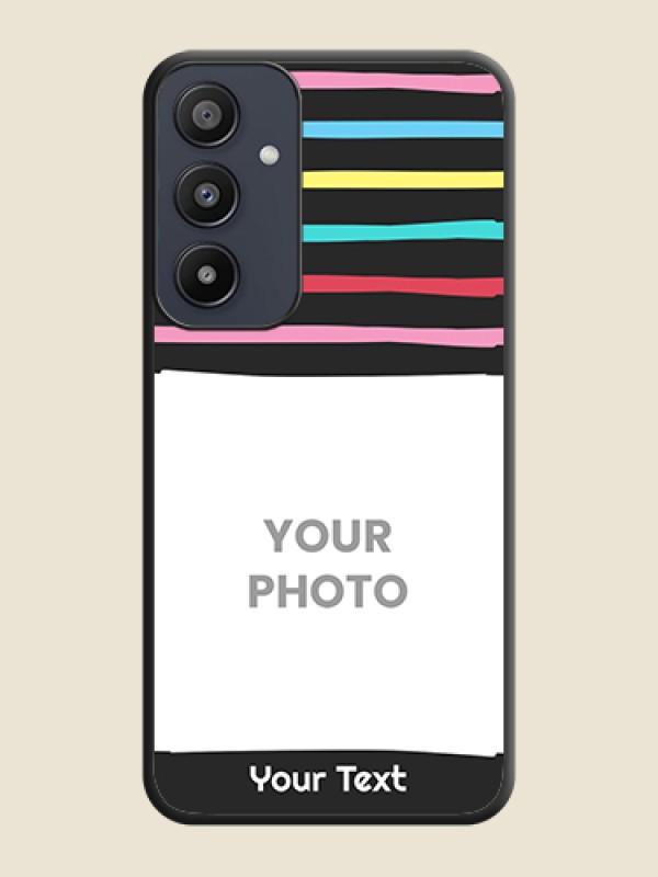 Custom Multicolor Lines with Image on Space Black Personalized Soft Matte Phone Covers - Galaxy A35 5G - alternate view