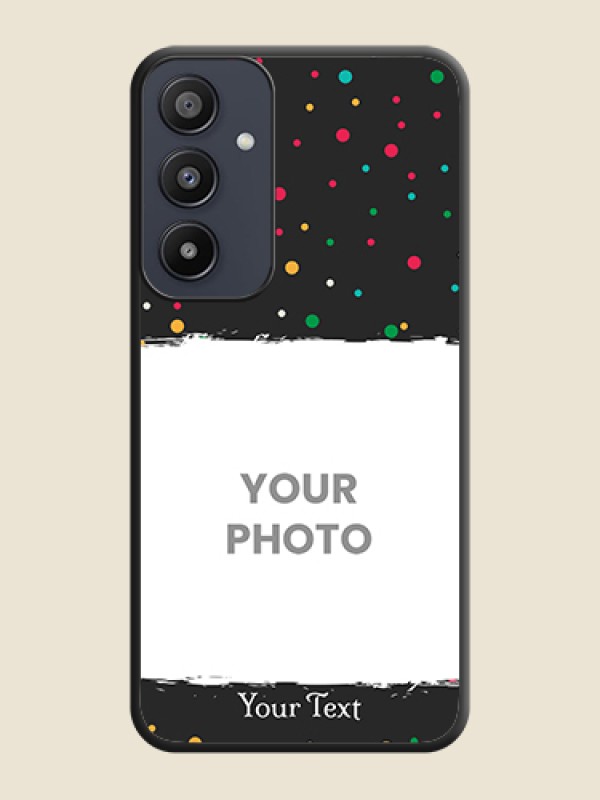 Custom Multicolor Dotted Pattern with Text on Space Black Custom Soft Matte Phone Back Cover - Galaxy A35 5G - alternate view