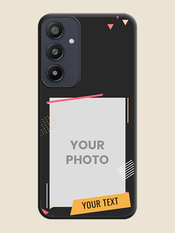 Custom Photo Frame with Triangle Small Dots - Photo on Space Black Soft Matte Back Cover - Galaxy A35 5G - alternate view