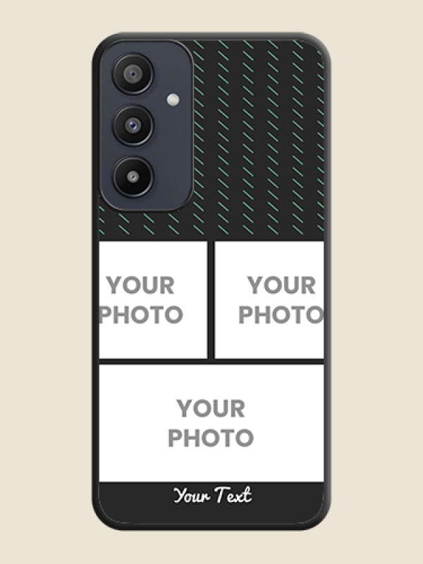 Custom Cross Dotted Pattern with 2 Image Holder on Personalised Space Black Soft Matte Cases - Galaxy A35 5G - alternate view