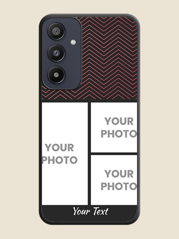 Custom Wave Pattern with 3 Image Holder on Space Black Custom Soft Matte Back Cover - Galaxy A35 5G - alternate view