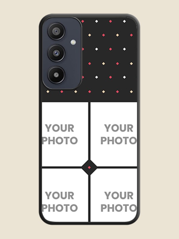 Custom Multicolor Dotted Pattern with 4 Image Holder on Space Black Custom Soft Matte Phone Cases - Galaxy A35 5G - alternate view