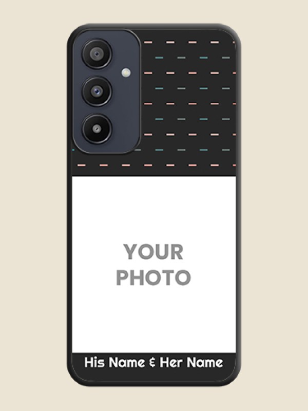 Custom Line Pattern Design with Text on Space Black Custom Soft Matte Phone Back Cover - Galaxy A35 5G - alternate view