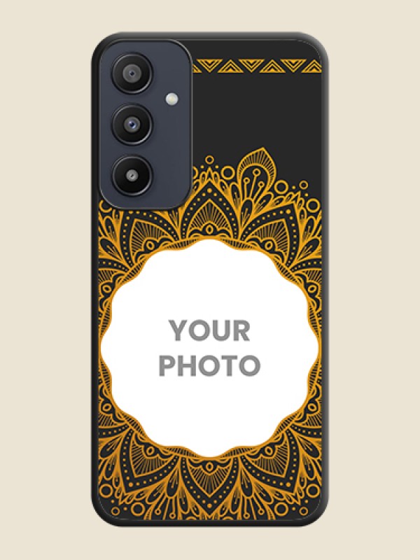 Custom Round Image with Floral Design - Photo on Space Black Soft Matte Mobile Cover - Galaxy A35 5G - alternate view