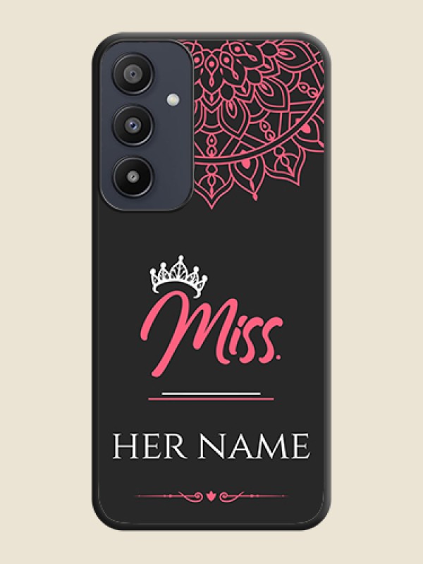 Custom Mrs Name with Floral Design on Space Black Personalized Soft Matte Phone Covers - Galaxy A35 5G - alternate view