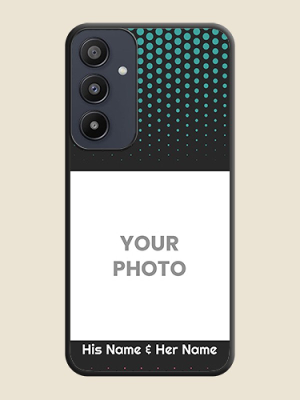 Custom Faded Dots with Grunge Photo Frame and Text on Space Black Custom Soft Matte Phone Cases - Galaxy A35 5G - alternate view