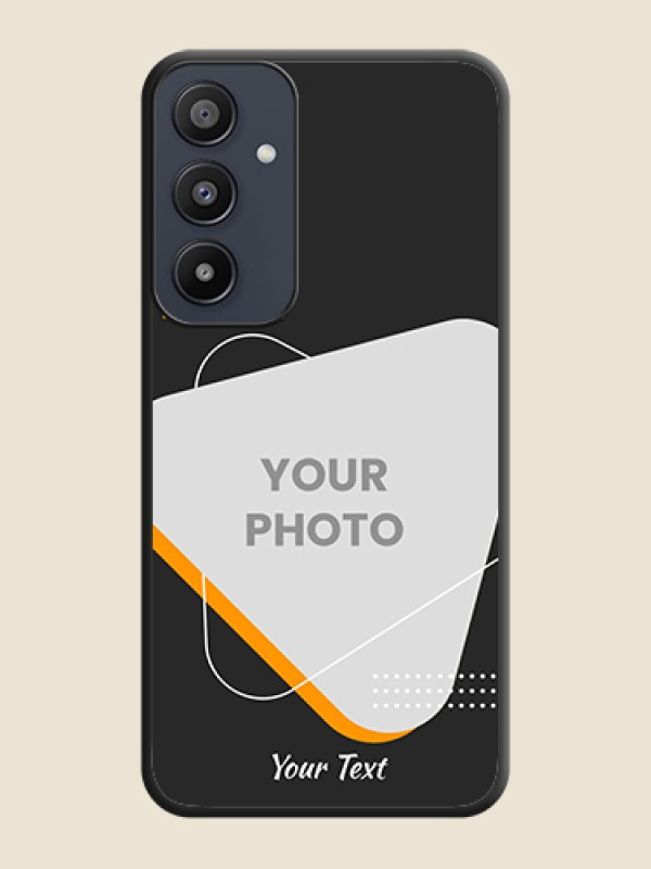 Custom Yellow Triangle - Photo on Space Black Soft Matte Phone Cover - Galaxy A35 5G - alternate view