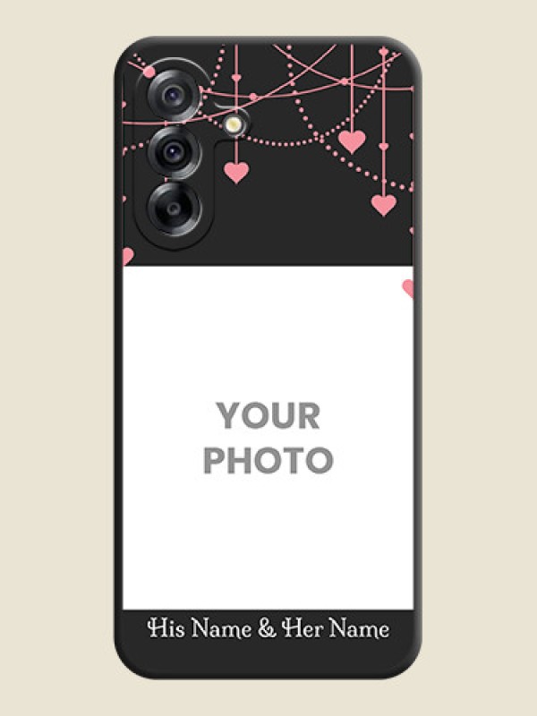 Custom Pink Love Hangings with Text On Space Black Custom Soft Matte Mobile Back Cover - Samsung Galaxy A36 5G - alternate view