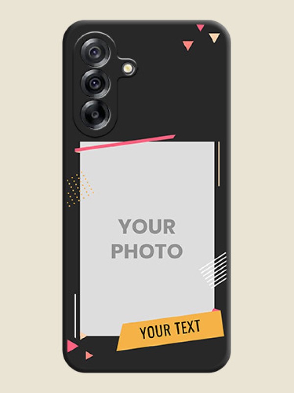 Custom Photo Frame with Triangle Small Dots on Photo On Space Black Custom Soft Matte Mobile Back Cover - Samsung Galaxy A36 5G - alternate view