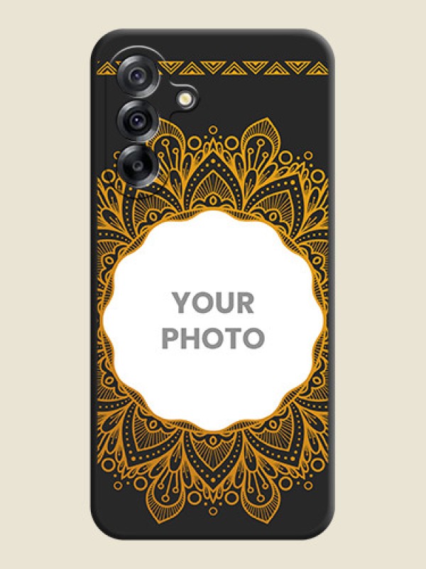 Custom Round Image with Floral Design On Space Black Custom Soft Matte Mobile Back Cover - Samsung Galaxy A36 5G - alternate view