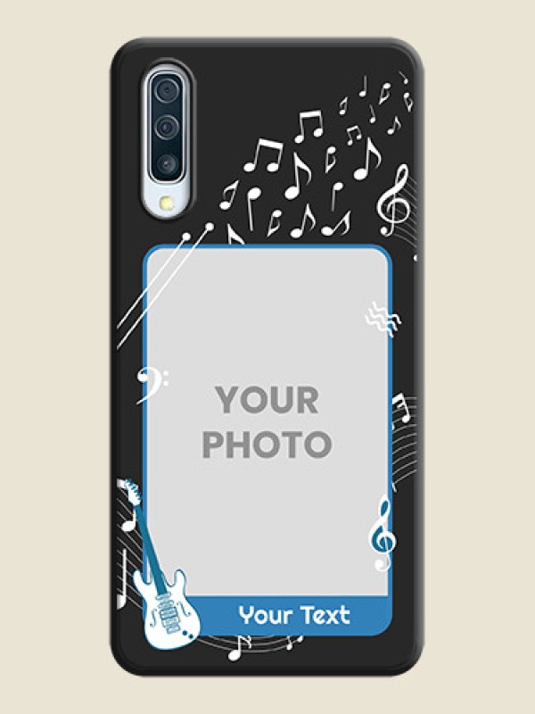 Custom Musical Theme Design with Text - Photo on Space Black Soft Matte Mobile Case - Galaxy A50 - alternate view
