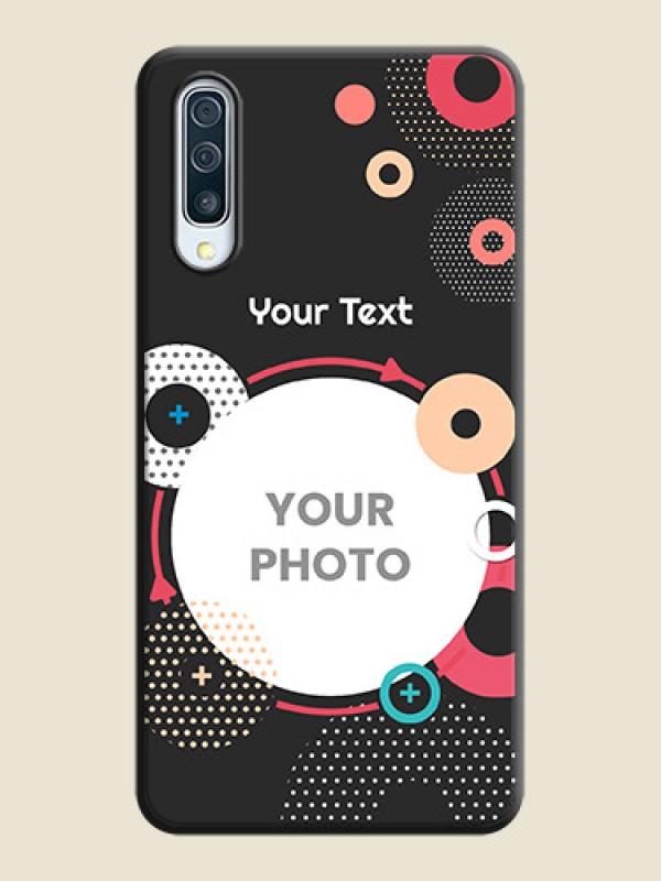 Custom Multicoloured Round Image on Personalised Space Black Soft Matte Cases - Galaxy A50 - alternate view