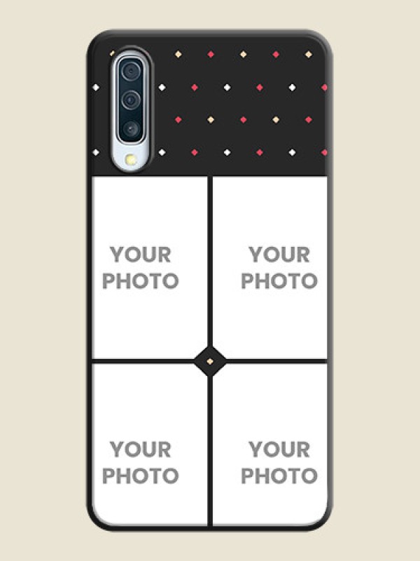 Custom Multicolor Dotted Pattern with 4 Image Holder on Space Black Custom Soft Matte Phone Cases - Galaxy A50 - alternate view