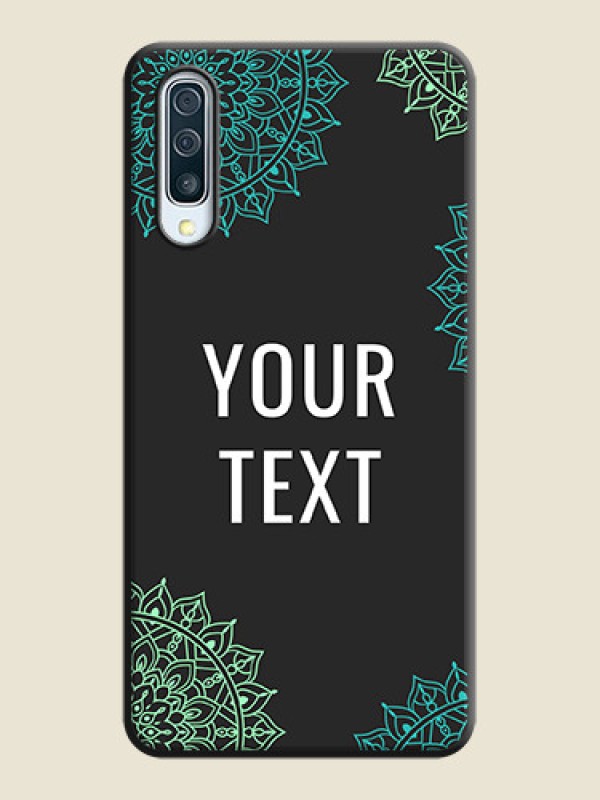 Custom Your Name with Floral Design on Space Black Custom Soft Matte Back Cover - Galaxy A50 - alternate view