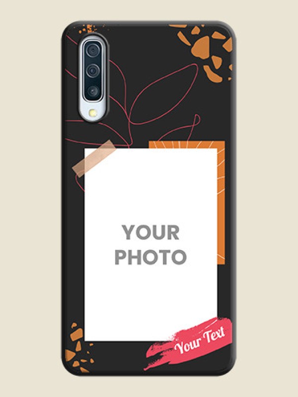 Custom Orange Photo Frame on Space Black Custom Soft Matte Phone Back Cover - Galaxy A50 - alternate view