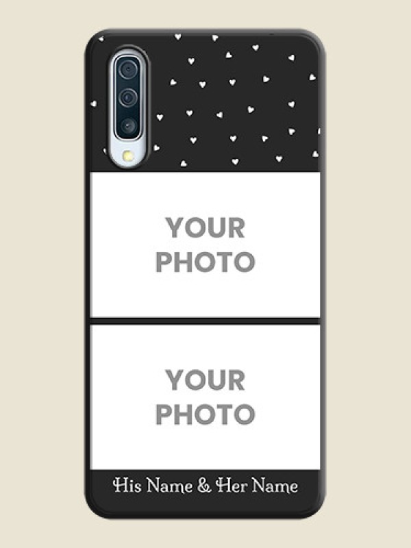 Custom Miniature Love Symbols with Name on Space Black Custom Soft Matte Back Cover - Galaxy A50S - alternate view