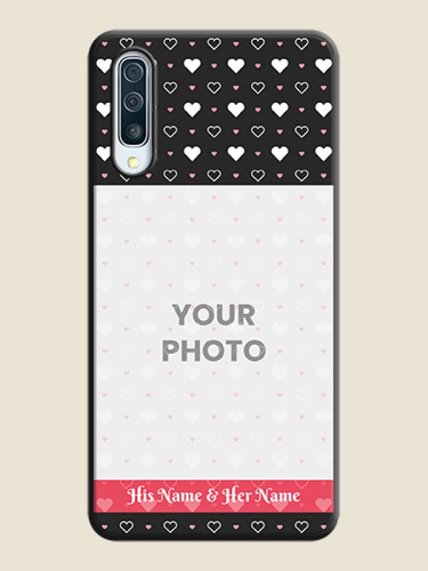 Custom White Color Love Symbols with Text Design - Photo on Space Black Soft Matte Phone Cover - Galaxy A50S - alternate view