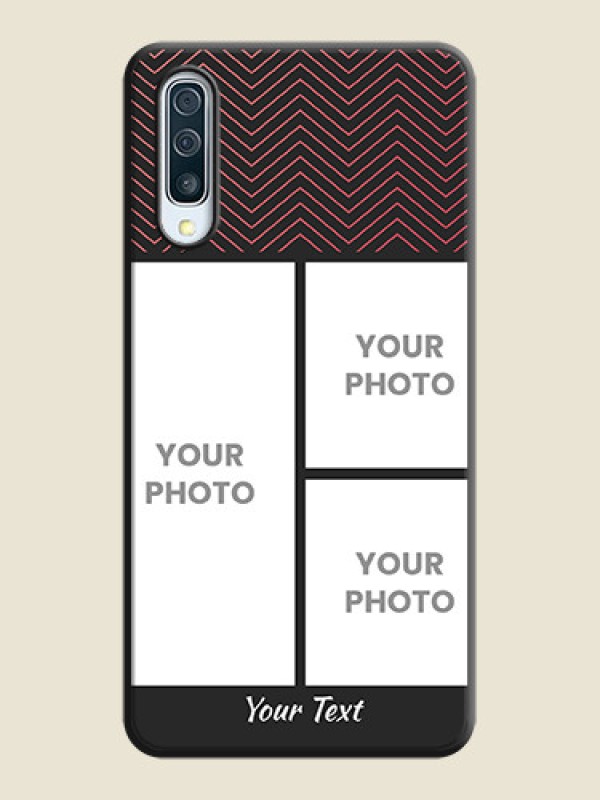 Custom Wave Pattern with 3 Image Holder on Space Black Custom Soft Matte Back Cover - Galaxy A50S - alternate view