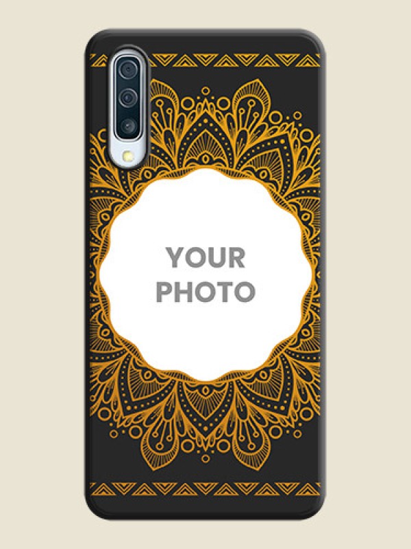 Custom Round Image with Floral Design - Photo on Space Black Soft Matte Mobile Cover - Galaxy A50S - alternate view