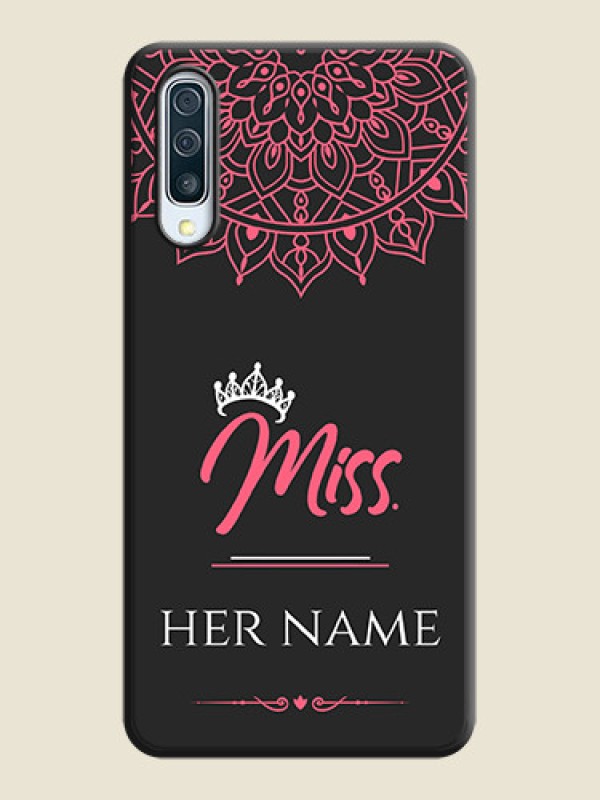Custom Mrs Name with Floral Design on Space Black Personalized Soft Matte Phone Covers - Galaxy A50S - alternate view