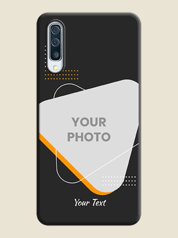 Custom Yellow Triangle - Photo on Space Black Soft Matte Phone Cover - Galaxy A50S - alternate view