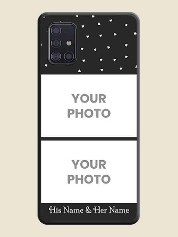 Custom Miniature Love Symbols with Name on Space Black Custom Soft Matte Back Cover - Galaxy A51 - alternate view