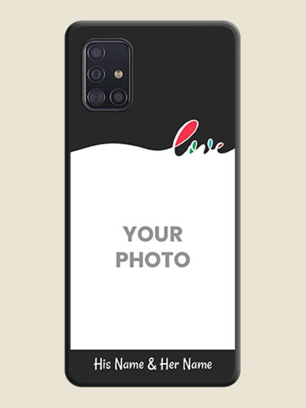 Custom Fall in Love Pattern with Picture on Photo on Space Black Soft Matte Mobile Case - Galaxy A51 - alternate view