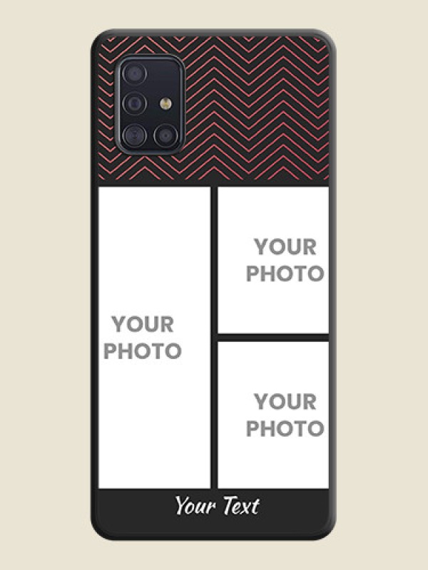 Custom Wave Pattern with 3 Image Holder on Space Black Custom Soft Matte Back Cover - Galaxy A51 - alternate view