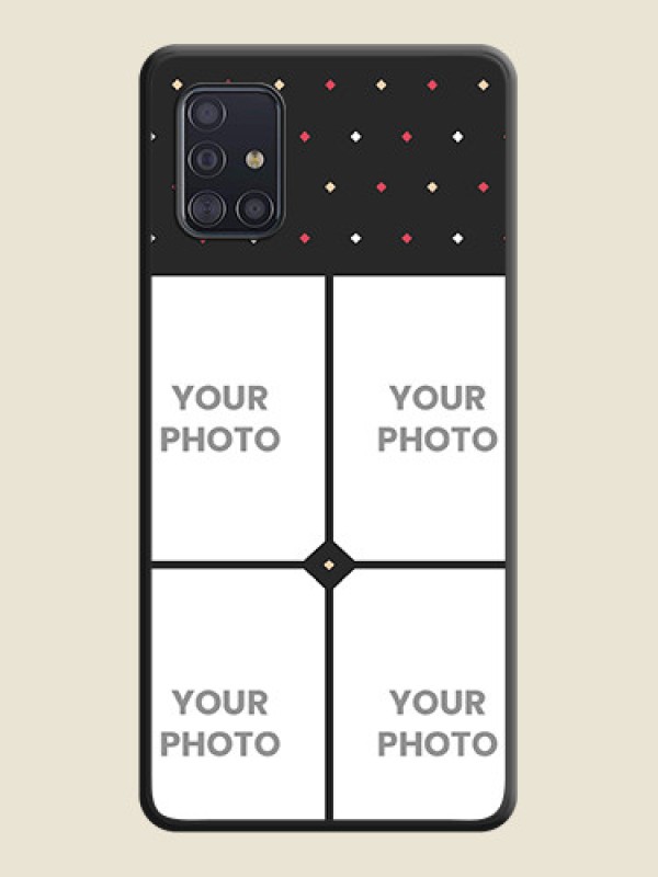 Custom Multicolor Dotted Pattern with 4 Image Holder on Space Black Custom Soft Matte Phone Cases - Galaxy A51 - alternate view