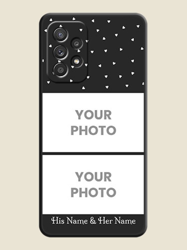 Custom Miniature Love Symbols with Name on Space Black Custom Soft Matte Back Cover - Galaxy A52 4G - alternate view